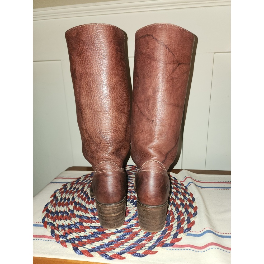 VTG Frye Campus Leather Brown Boots 8M Womens Round Toe Western Made in USA - Picture 7 of 16